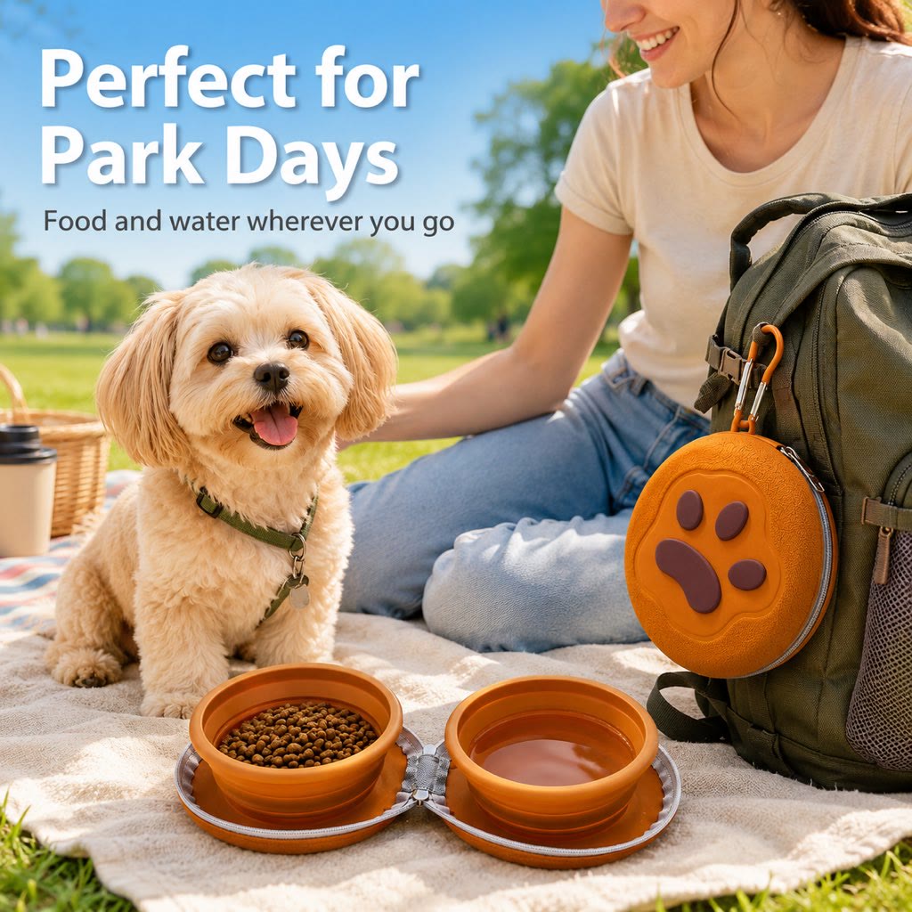 Heeipaw Portable Collapsible Pet Food & Water Bowl - image 2