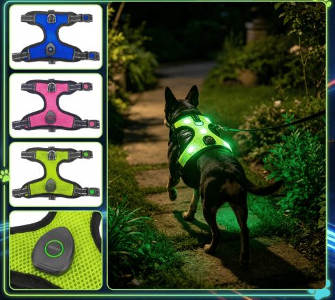 Heeipaw LED Dog Harness – Rechargeable No Pull Safety Vest for Night Walks - image 1