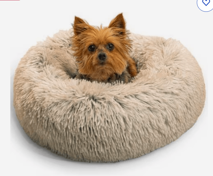 Heeipaw Calming Donut Dog Bed, Plush Round Pet Bed For Dogs & Cats, Soft Furry Puppy Bed With Cozy Bolstered Design, Winter Warm Sleeping Cushion For Small Medium Pets - image 2