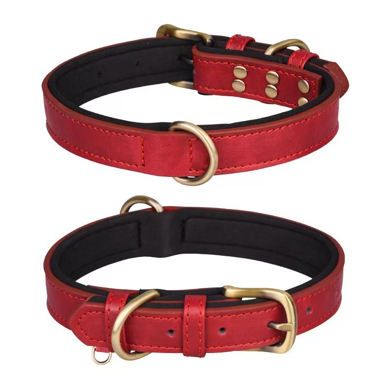 Heeipaw Premium Leather Dog Collar Set, Adjustable Padded Dog Collar With Matching Leash For Small Medium Large Dogs, Durable Comfortable Pet Collar For Labrador, Golden Retriever, Husky & More - Rose - XL - image 4