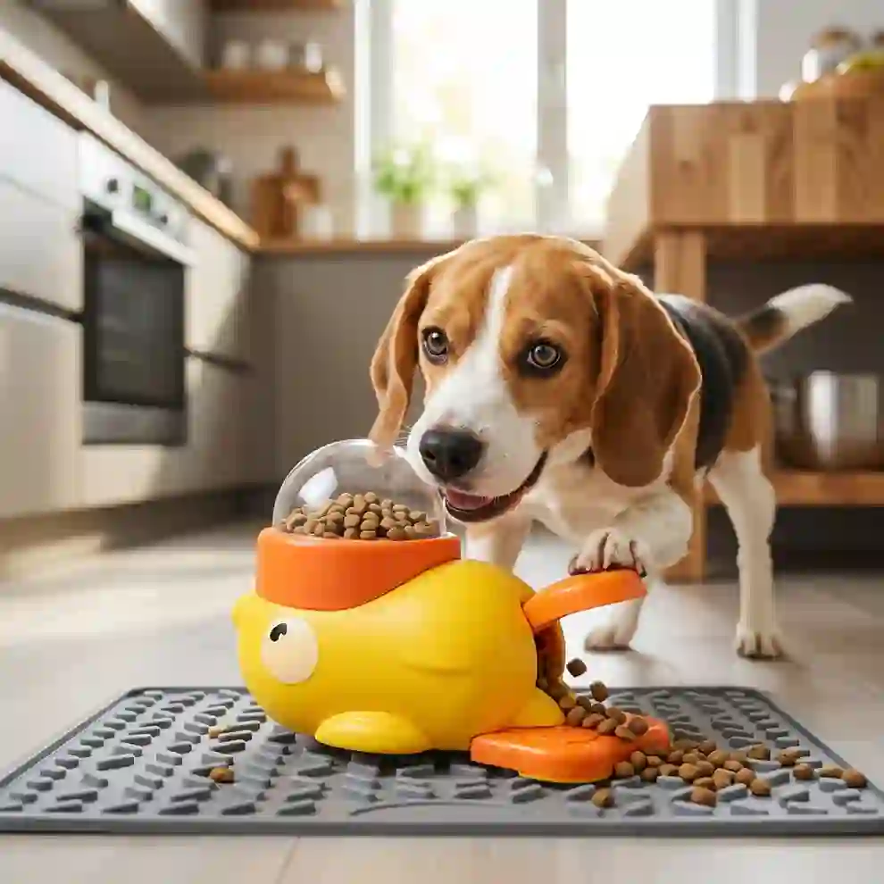 Heeipaw Interactive Treat Toy – Smart Food Dispensing Toy for Cats & Dogs - Yellow - image 2