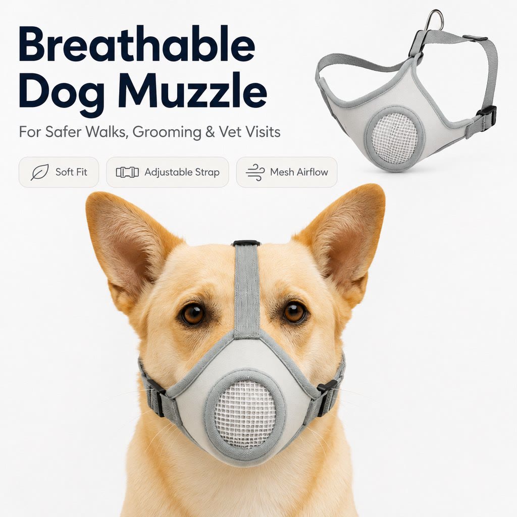 Heeipaw Safeguard Breathable Dog Muzzle – Protective Anti-bite & Anti-lick Muzzle - image 2