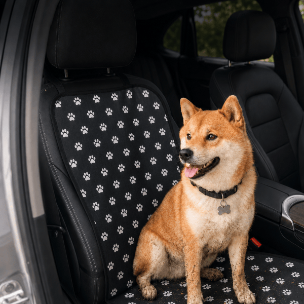 Heeipaw Carsafe Waterproof Dog Car Seat Mat – Protective Travel Pad For Dogs & Cats - Black Paw Print - image 1