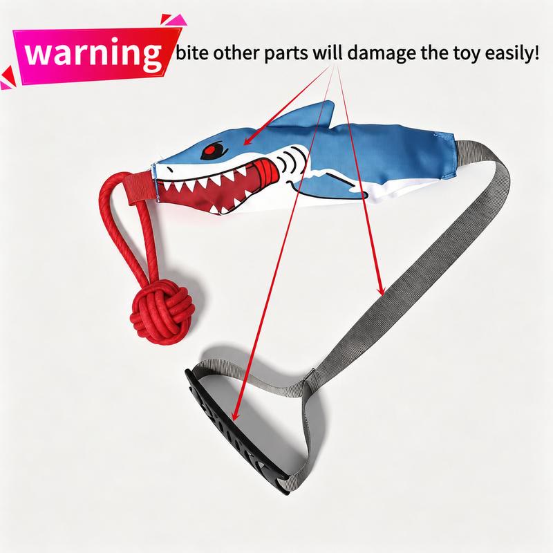 Heeipaw Squeaky Tug Rope Toy – Interactive Chew & Training Toy For Happy, Healthy Dogs - Shark style - image 3