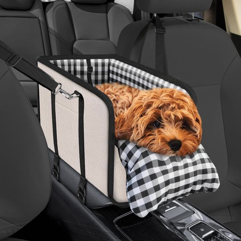 Heeipaw Cozy Armrest Dog Car Seat – Secure & Comfortable Travel Bed For Small Dogs And Puppies - Beige - 16.5" L x 8.6" W x 8.6" H / 42 x 22 x 22 cm - image 2