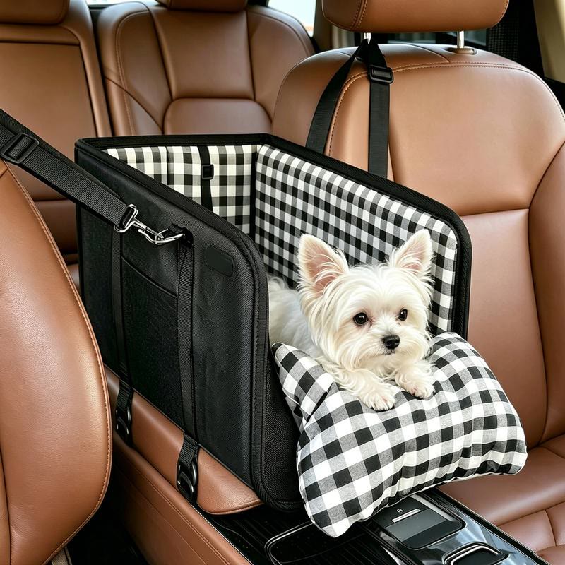Heeipaw Cozy Armrest Dog Car Seat – Secure & Comfortable Travel Bed For Small Dogs And Puppies - Black - 16.5" L x 8.6" W x 8.6" H / 42 x 22 x 22 cm - image 1