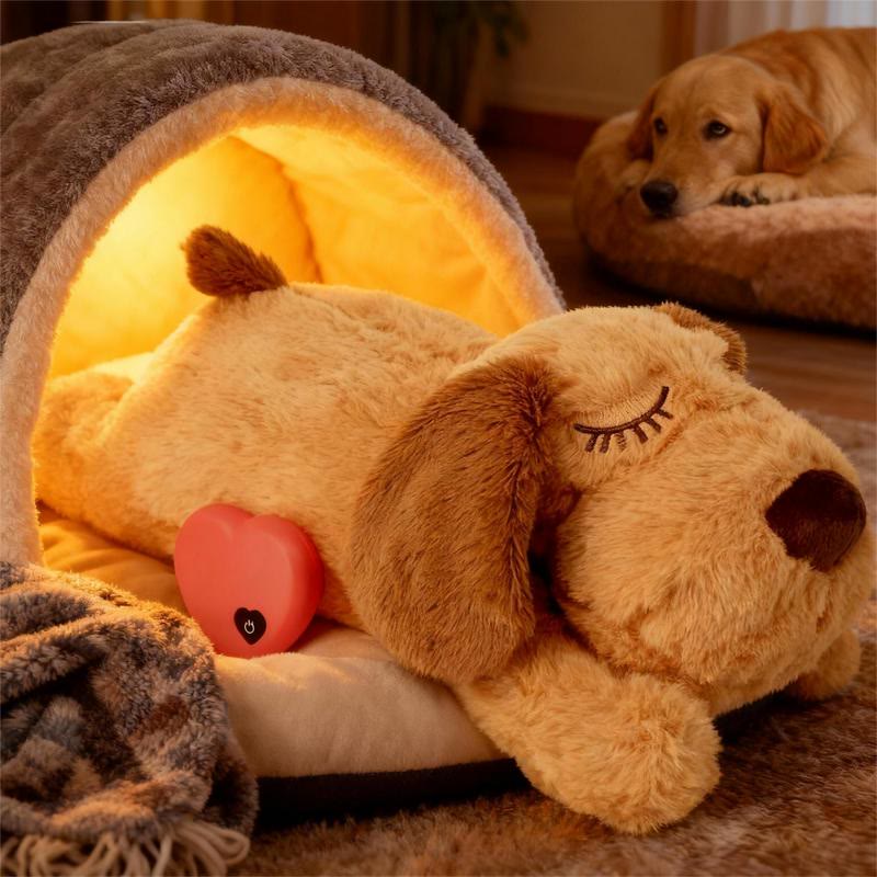 Heeipaw Heartbeat Puppy Toy – Cozy Plush Companion For Comfort, Play & Relaxation，2xAAA Batteries(Not included) - image 1