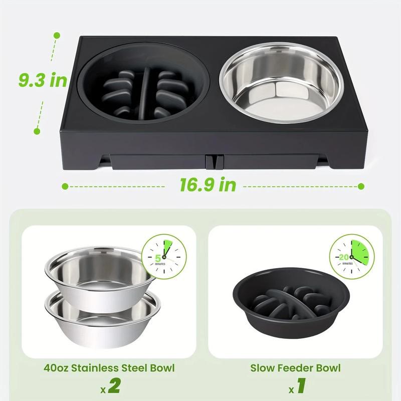 Heeipaw Adjustable Raised Dog Bowl Set – Stainless Steel Double Bowls For Food & Water - image 3