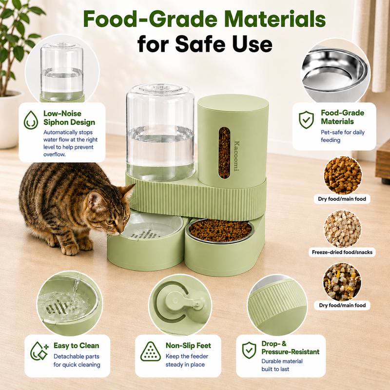 Heeipaw Automatic Pet Feeder & Water Dispenser – Large Capacity Food Storage with Separate Food & Water Bowls for Dogs and Cats - image 2