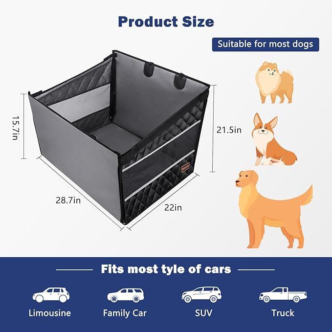 Heeipaw Dog Car Seat Cover – Waterproof Back Seat Pet Car Bed for Large Dogs, Non-Slip Travel Mat for Cars & SUVs - image 6