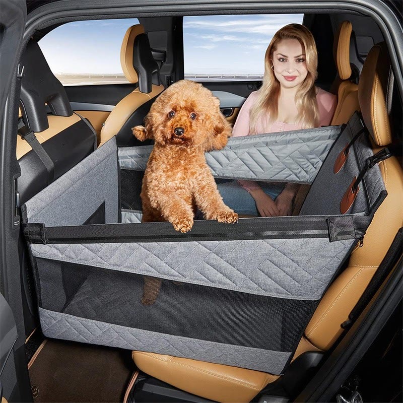 Heeipaw Dog Car Seat Cover – Waterproof Back Seat Pet Car Bed for Large Dogs, Non-Slip Travel Mat for Cars & SUVs - Grey - S - image 4