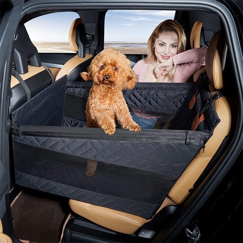Heeipaw Dog Car Seat Cover – Waterproof Back Seat Pet Car Bed for Large Dogs, Non-Slip Travel Mat for Cars & SUVs - Black - S - image 3