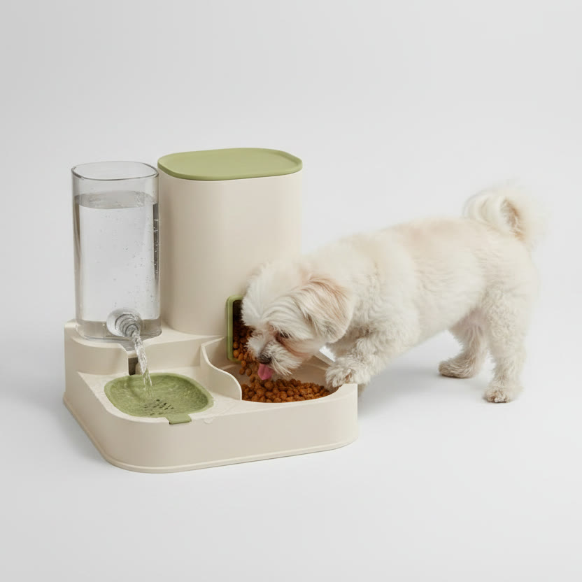Heeipaw 2-in-1 Automatic Pet Feeder & Water Dispenser For Cats & Small Dogs