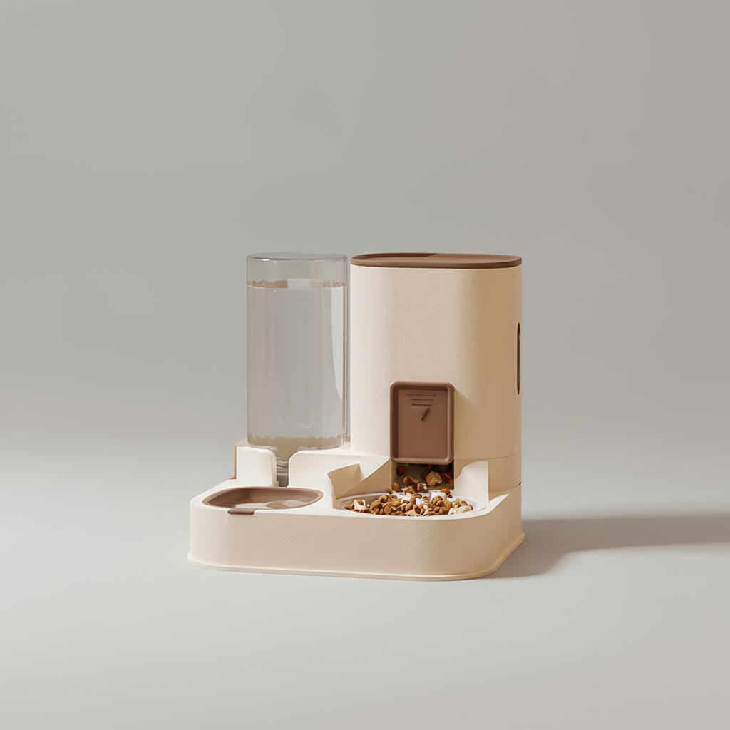 Heeipaw 2-in-1 Automatic Pet Feeder & Water Dispenser For Cats & Small Dogs