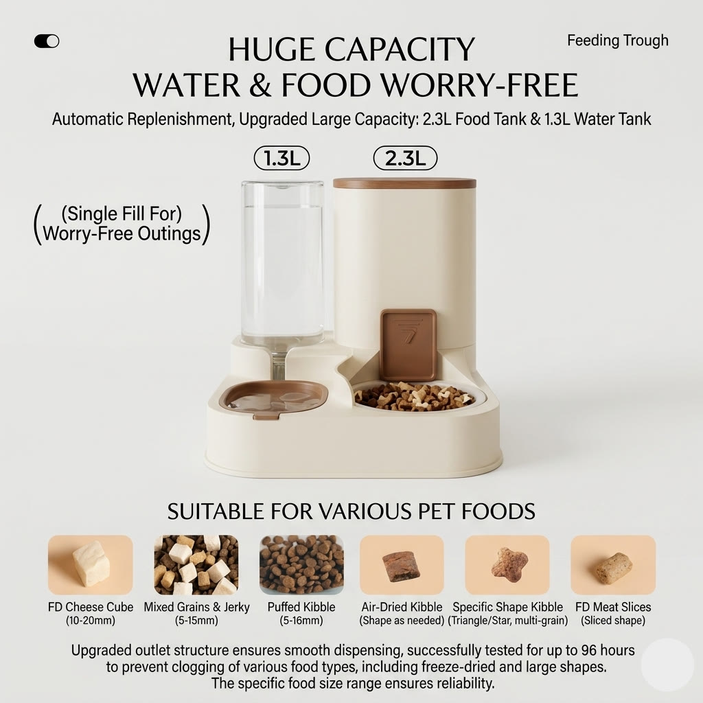 Heeipaw 2-in-1 Automatic Pet Feeder & Water Dispenser For Cats & Small Dogs