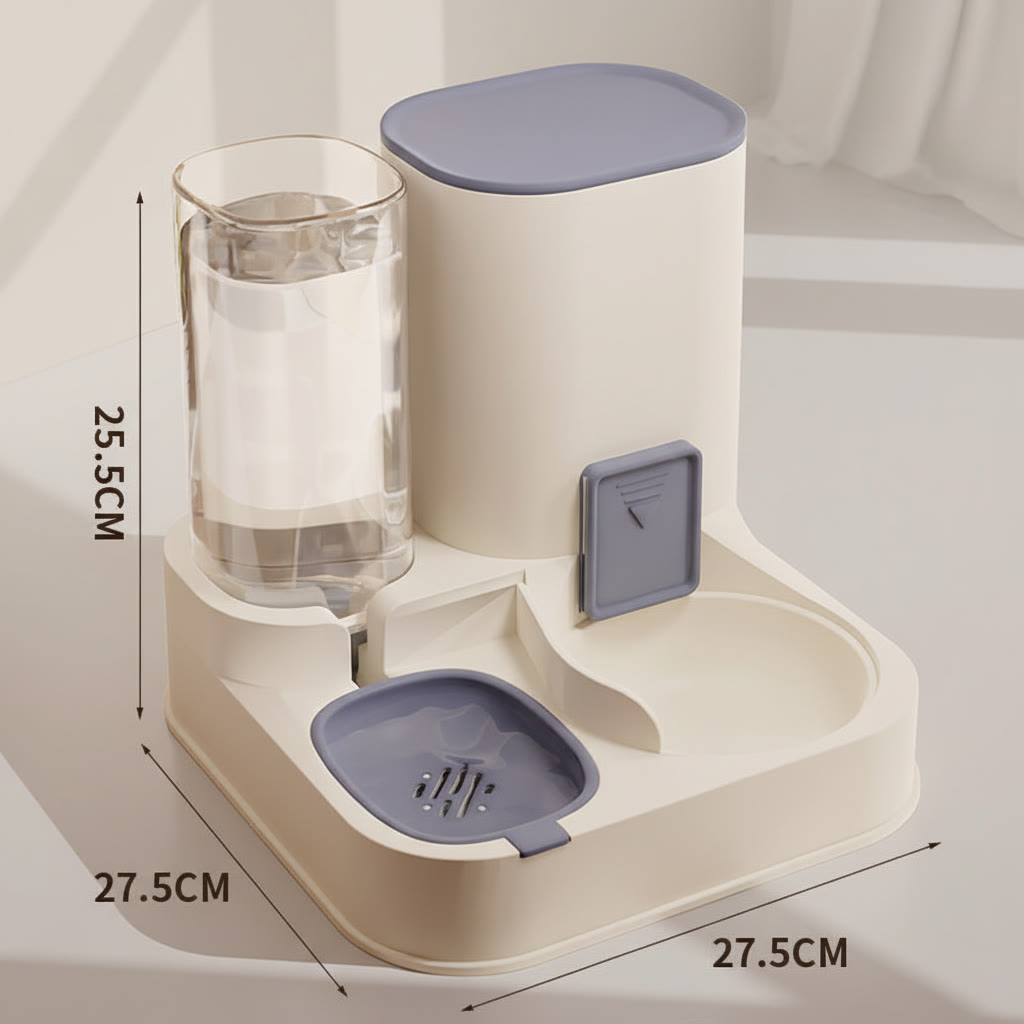 Heeipaw 2-in-1 Automatic Pet Feeder & Water Dispenser For Cats & Small Dogs