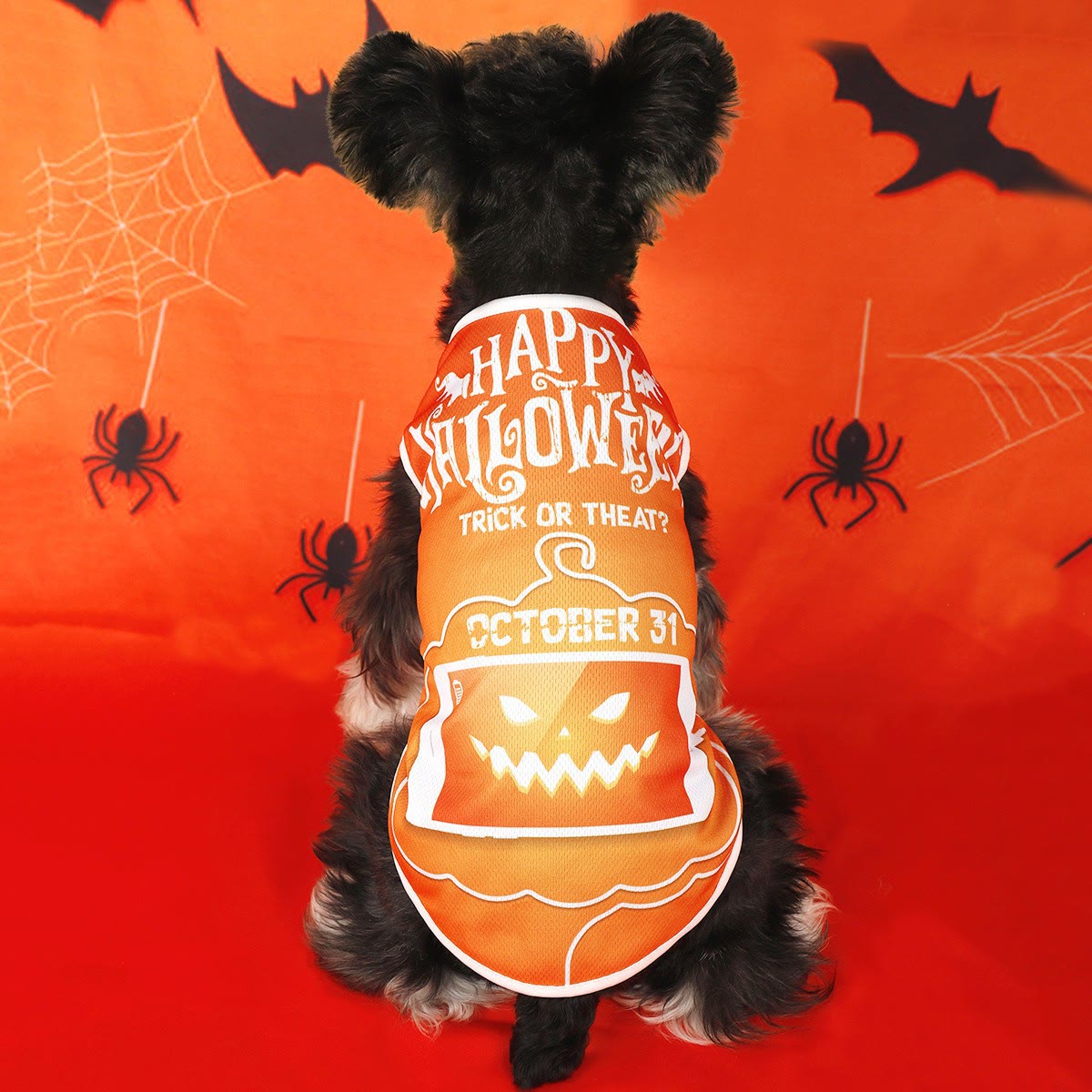 Heeipaw Halloween Pumpkin Dog Costume Vest – Cute Printed Pet Shirt, Sleeveless Dog Clothes for Small Dogs - Pumpkin Lantern - XL - image 6