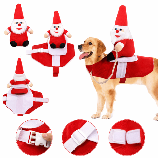 Heeipaw Santa Riding Dog Costume – Funny Halloween & Christmas Pet Outfit For Large Dogs  And Cats - image 3