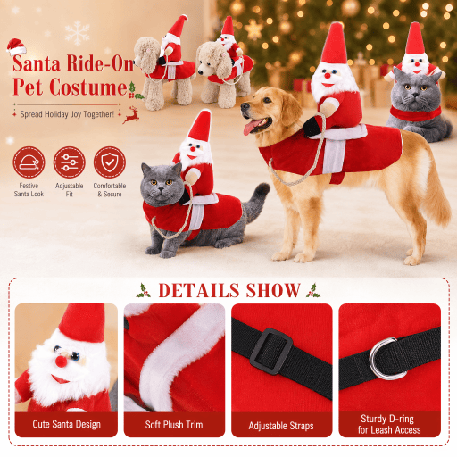 Heeipaw Santa Riding Dog Costume – Funny Halloween & Christmas Pet Outfit For Large Dogs  And Cats - image 5