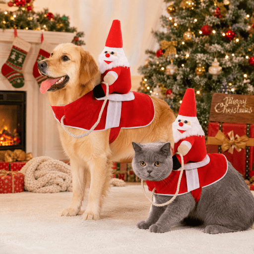 Heeipaw Santa Riding Dog Costume – Funny Halloween & Christmas Pet Outfit For Large Dogs  And Cats - Red - 2XL - image 2