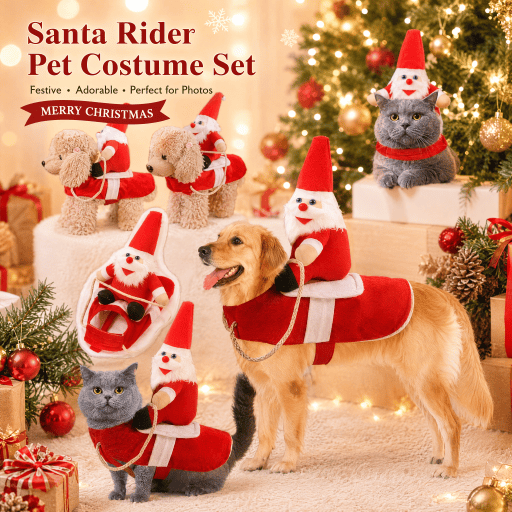 Heeipaw Santa Riding Dog Costume – Funny Halloween & Christmas Pet Outfit For Large Dogs  And Cats - image 1