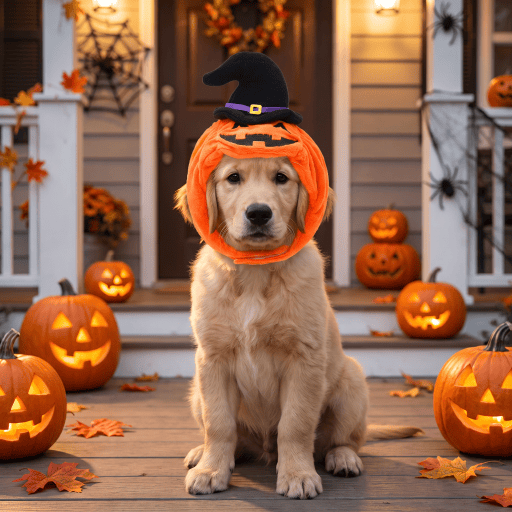 Heeipaw Halloween Pumpkin Dog Costume, Funny Christmas Pet Outfit with Hat, Cute Dress Up Clothes for Dogs and Cats - Pumpkin hat - M - image 2