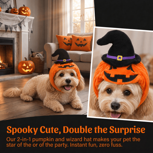 Heeipaw Halloween Pumpkin Dog Costume, Funny Christmas Pet Outfit with Hat, Cute Dress Up Clothes for Dogs and Cats - image 1