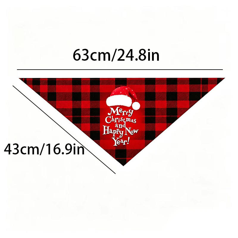 Heeipaw Christmas Dog Bandana – Festive Plaid Pet Scarf For Dogs & Cats  - image 9