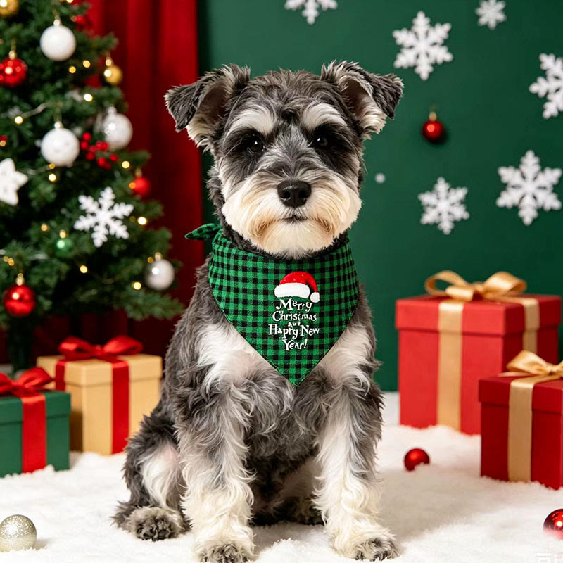 Heeipaw Christmas Dog Bandana – Festive Plaid Pet Scarf For Dogs & Cats  - Christmas B - 63*43*43 - 1PC - image 2