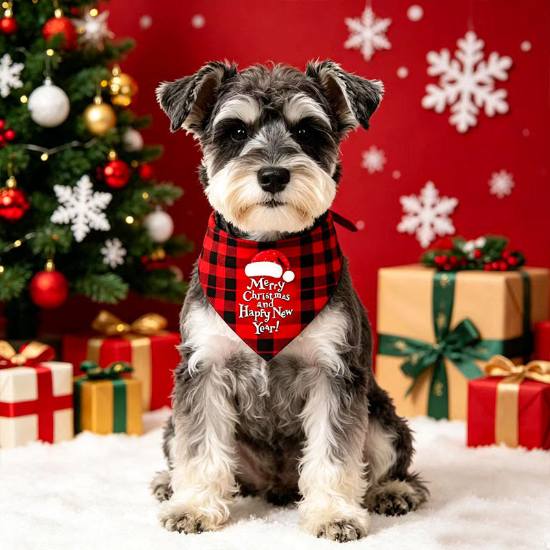 Heeipaw Christmas Dog Bandana – Festive Plaid Pet Scarf For Dogs & Cats  - Christmas A - 63*43*43 - 1PC - image 1