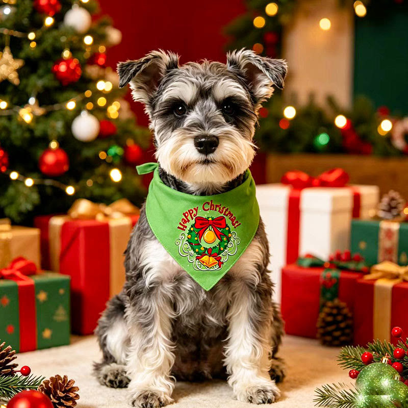 Heeipaw Christmas Dog Bandana – Festive Plaid Pet Scarf For Dogs & Cats  - Christmas C - 63*43*43 - 1PC - image 3