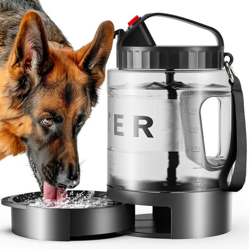 Heeipaw 2.2L Large Capacity Portable Dog Water Bottle for Walking, Hiking & Travel - Black - image 1