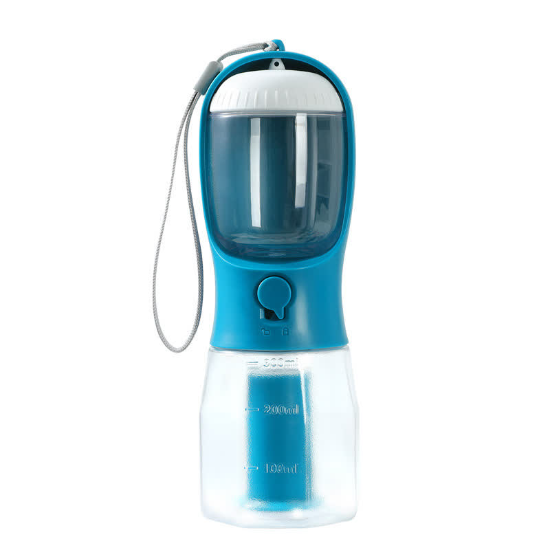 Heeipaw Portable Dog Water Bottle, 3-in-1 Travel Water Dispenser for Dogs & Cats, Leak-Proof Outdoor Pet Hydration Bottle - Blue - 300ml - image 4