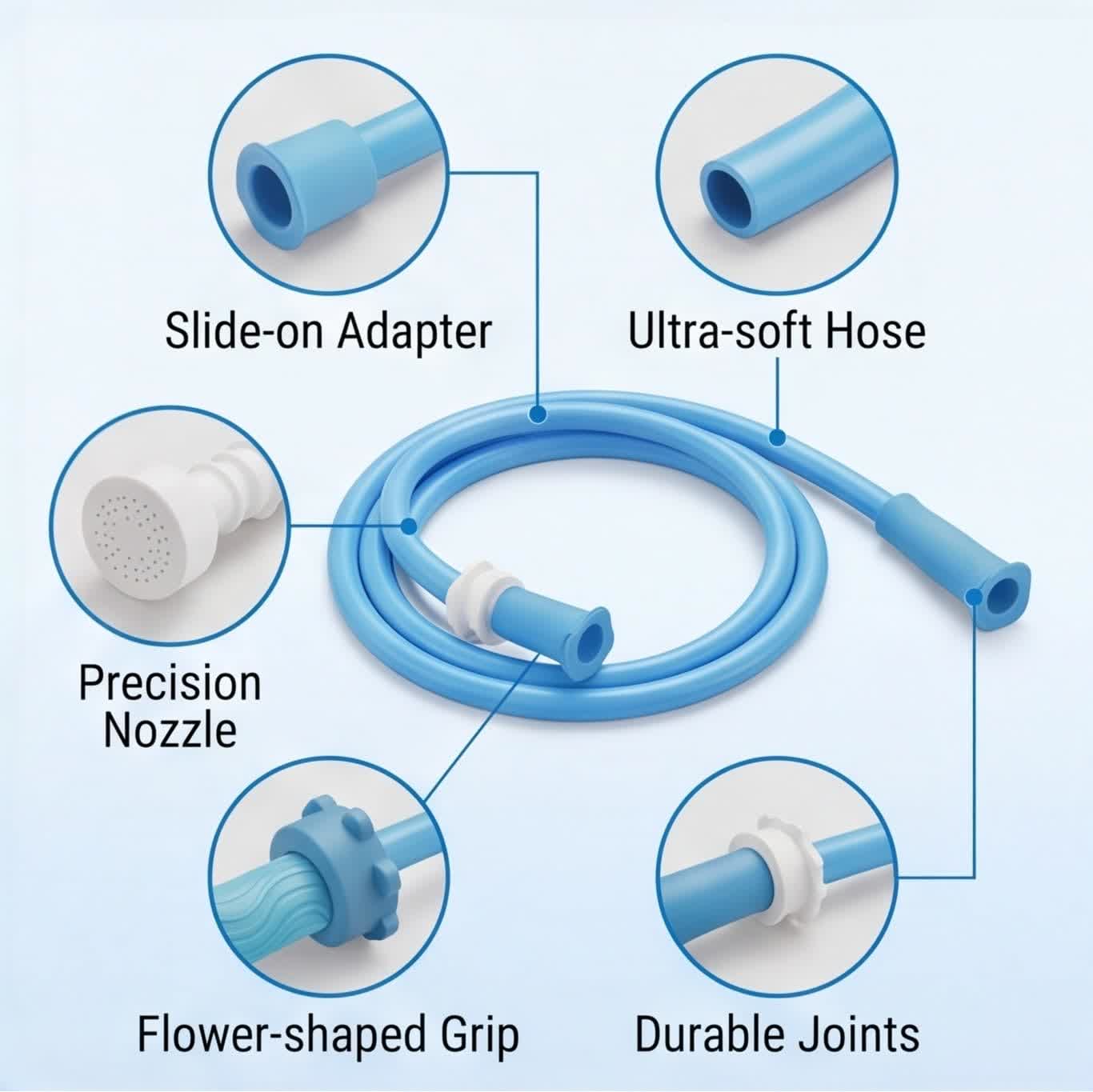 Heeipaw Silicone Pet Shower Hose Attachment, Flexible Dog Bath Sprayer Connector for Easy Grooming & Washing - image 2
