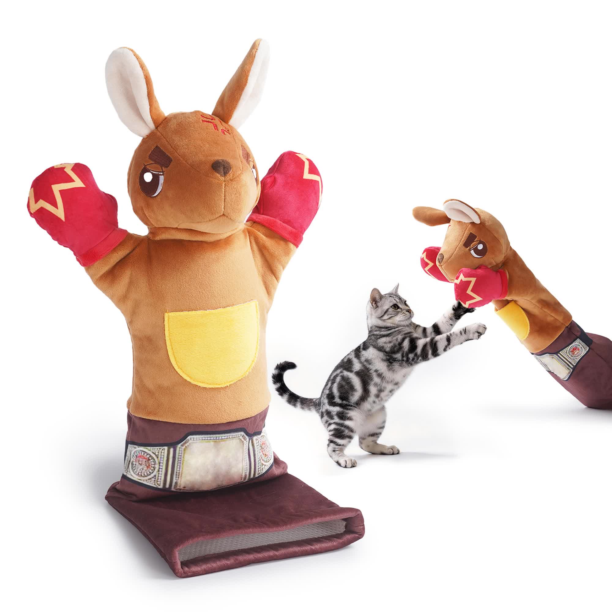 Heeipaw Kangaroo Catnip Toy – Interactive Kicker Toy for Cats, Plush Wrestle Toy for Fun & Exercise - Kangaroo-shaped design - image 1