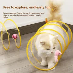 Heeipaw Cat Exercise Toy – Interactive Play Tunnel with Wand Toy for Cats, Helps Reduce Boredom & Burn Energy - image 1