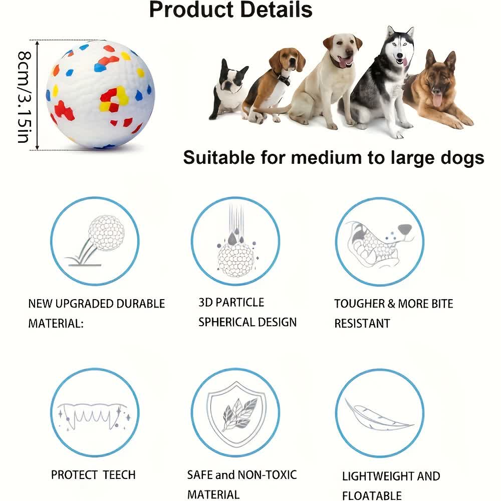 Heeipaw ETPU Durable Dog Ball – Tough Chew Toy for Large Dogs, Lightweight Floating Fetch Ball - image 3