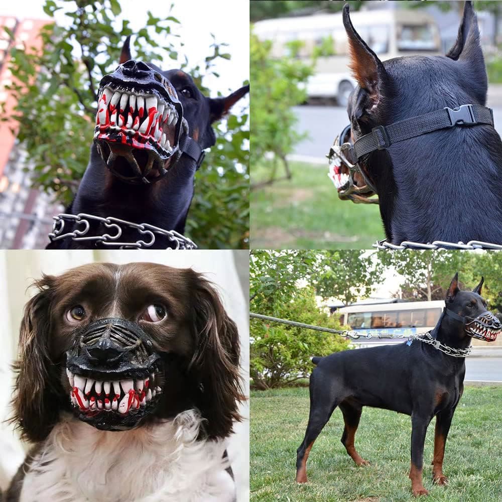 Heeipaw Funny Horror Dog Muzzle with Adjustable Straps, Prevent Barking Chewing, Dog Muzzle for Small Medium Large Dogs Hallowee - image 2