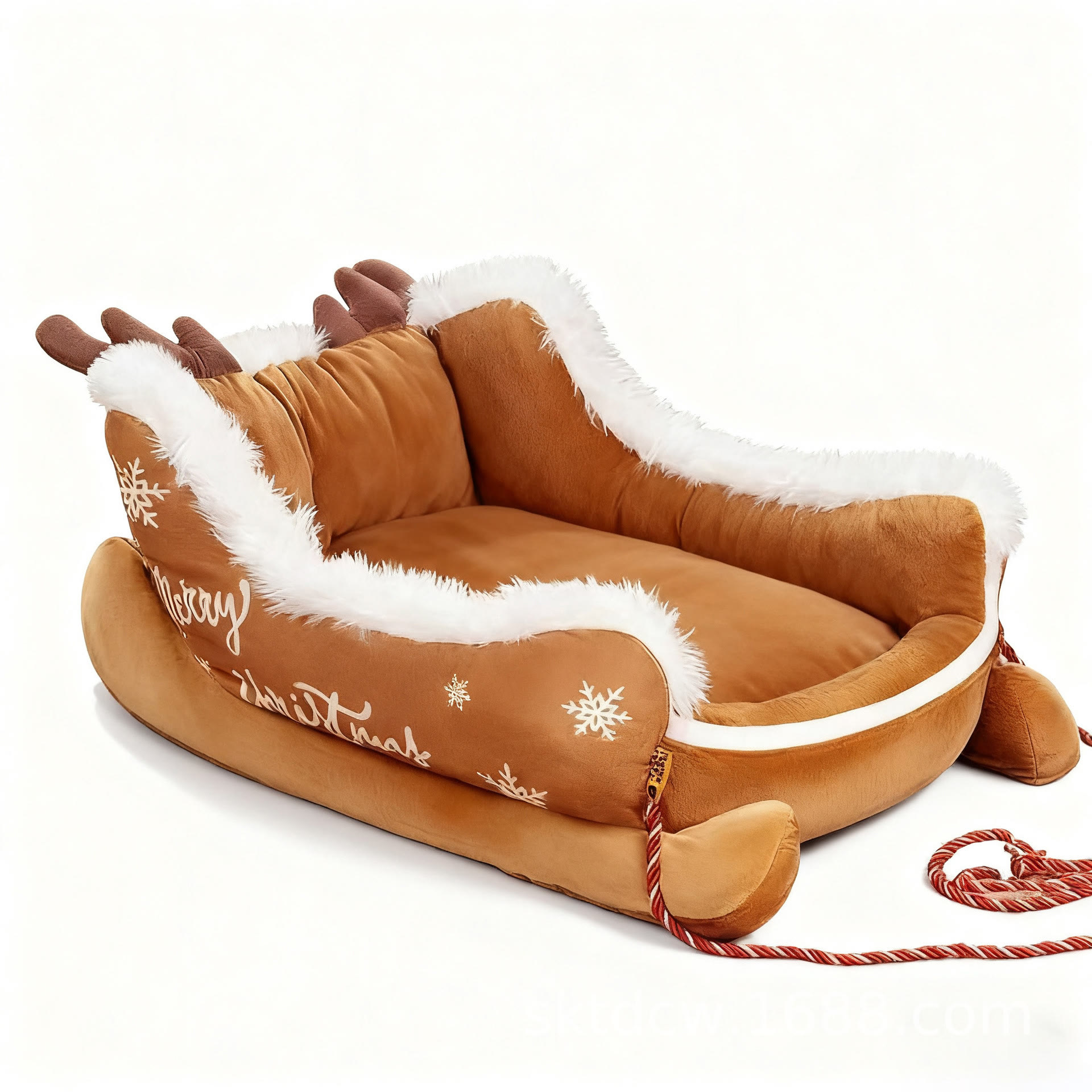 Heeipaw Christmas Sleigh Pet Bed – Cozy Warm Plush Bed for Dogs & Cats, Holiday Winter Nest - image 9