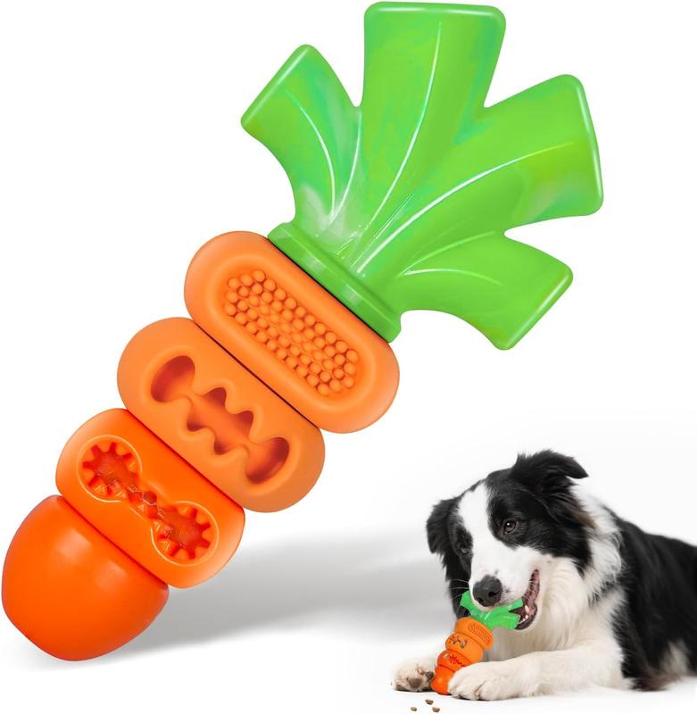 Heeipaw Carrot Dog Chew Toy – Durable Nylon Rubber Toy for Aggressive Chewers & Teeth Cleaning - carrot - image 1