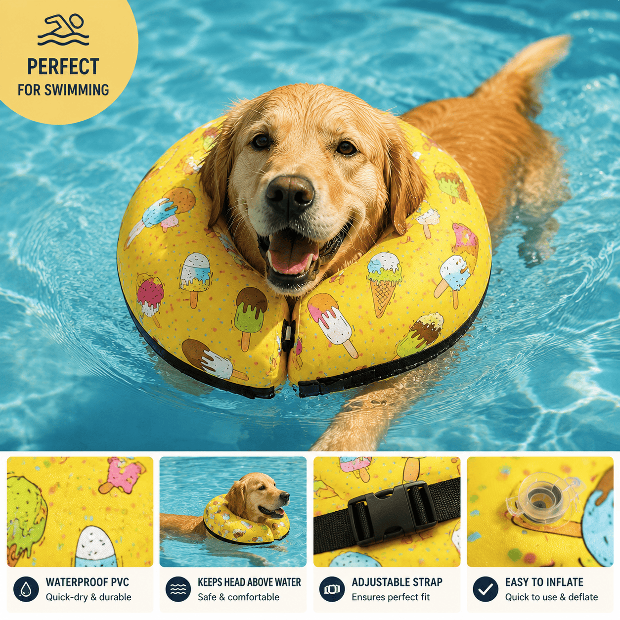 Heeipaw Waterproof Dog and Cat Collar – Colorful PVC Adjustable Collar for Swimming, Beach & Outdoor Adventures - image 2