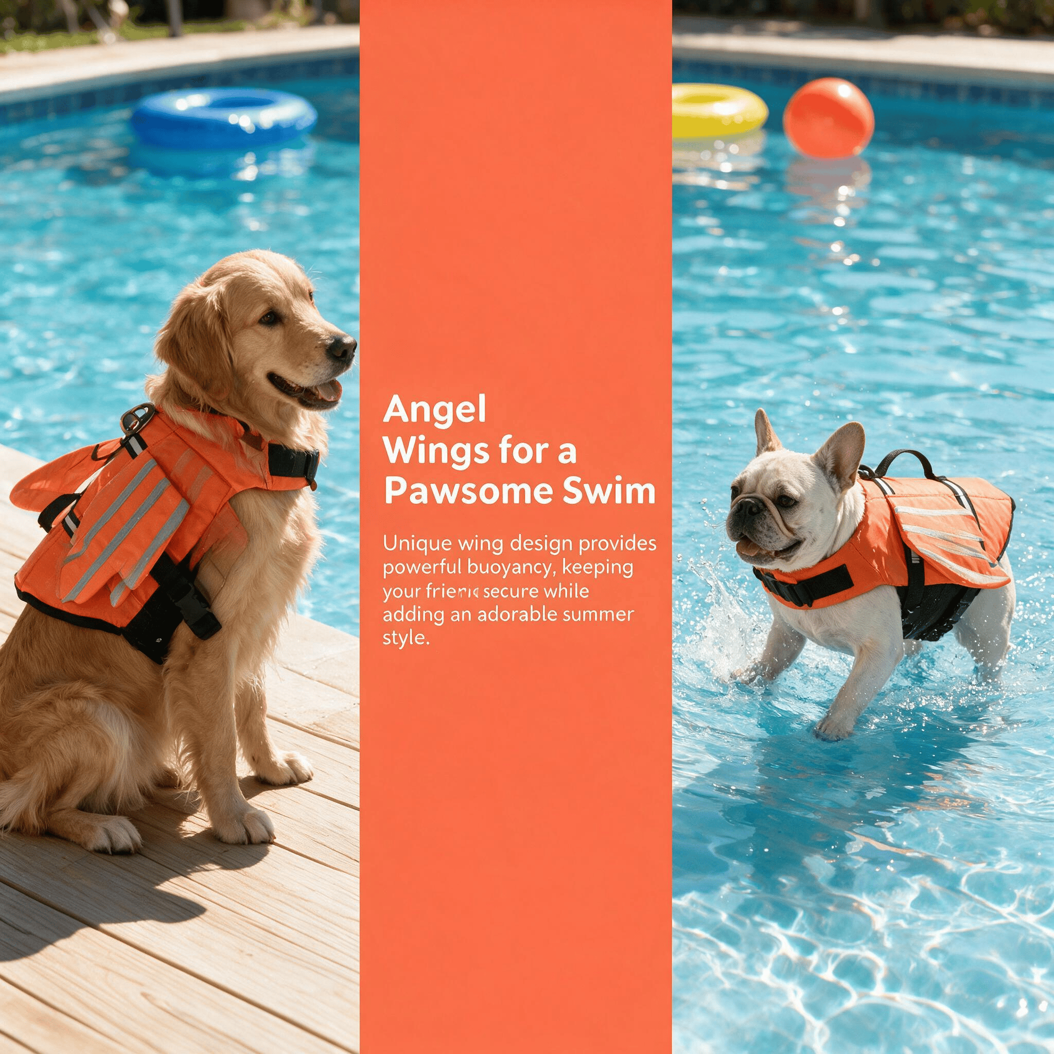 Heeipaw Reflective Dog Life Jacket with Angel Wings, Adjustable Swimming Vest for Summer Water Adventures - image 5