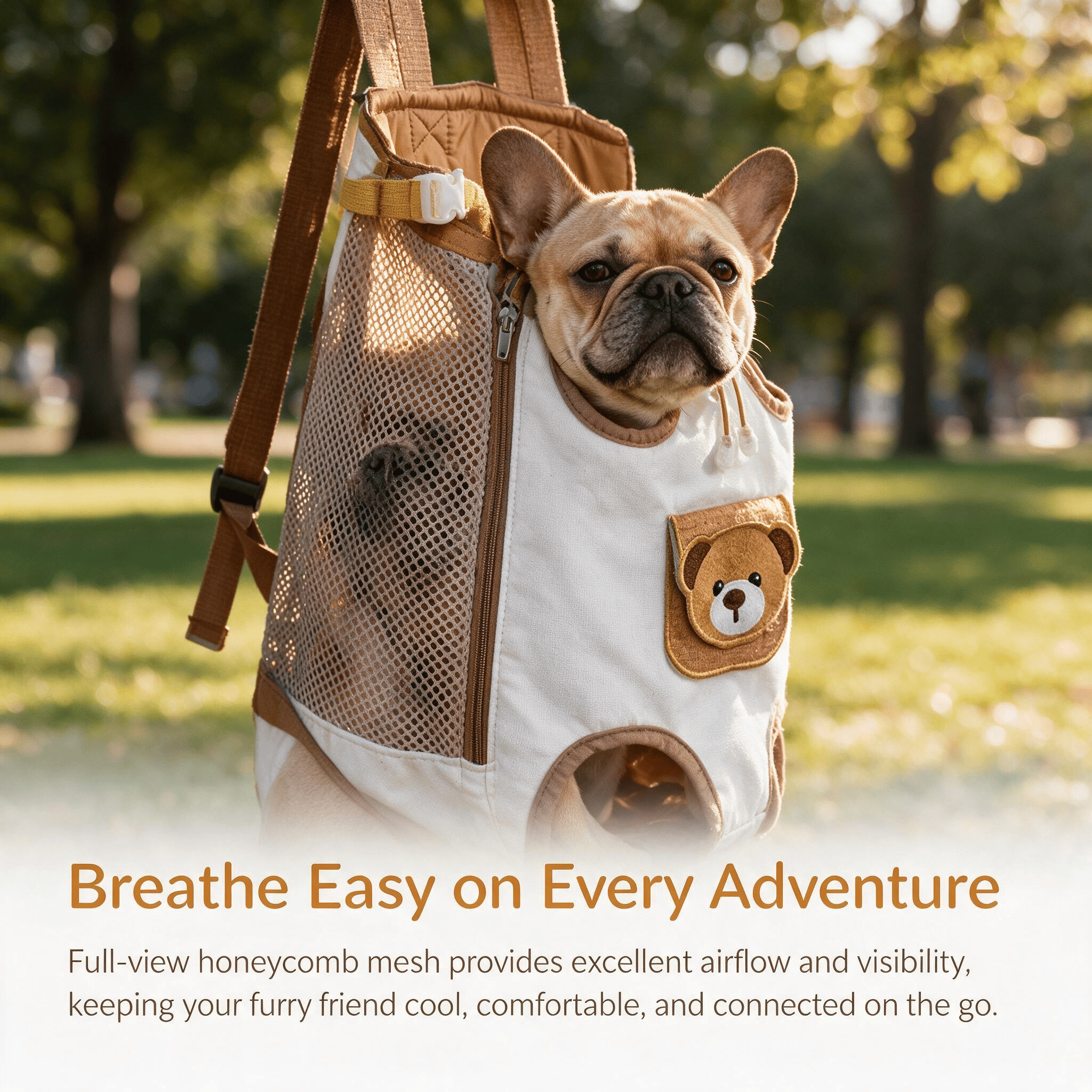 Heeipaw  Carrier Backpack for Small Dogs & Cats, Front Chest Pet Backpack with Four-Leg Support, Comfortable Hands-Free Travel B - image 5