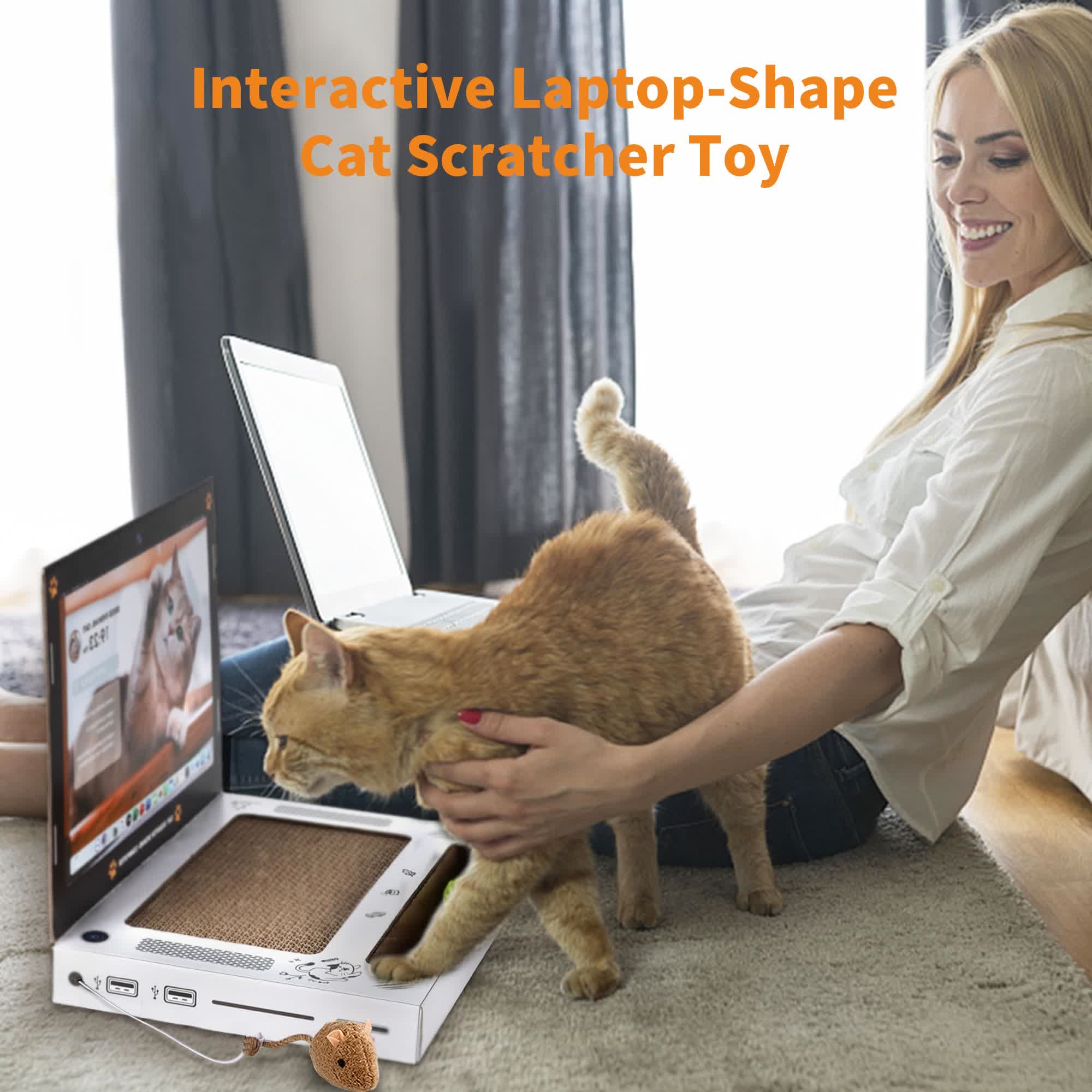 Heeipaw Foldable Cat Scratcher Toy, Premium Corrugated Cardboard Scratch Pad for Happy Indoor Cats - image 1
