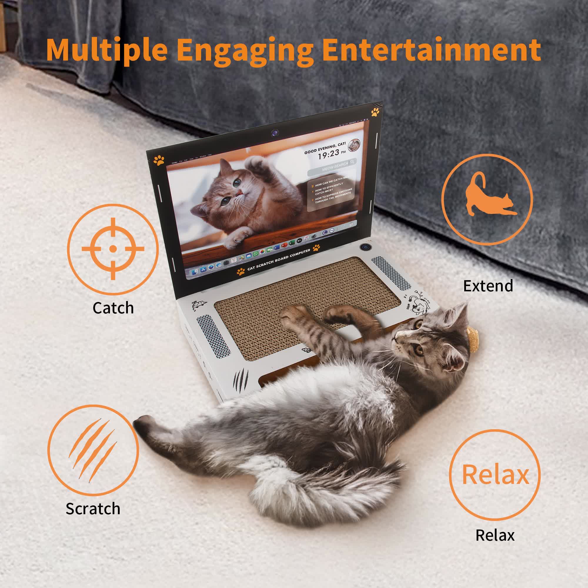 Heeipaw Foldable Cat Scratcher Toy, Premium Corrugated Cardboard Scratch Pad for Happy Indoor Cats - image 3