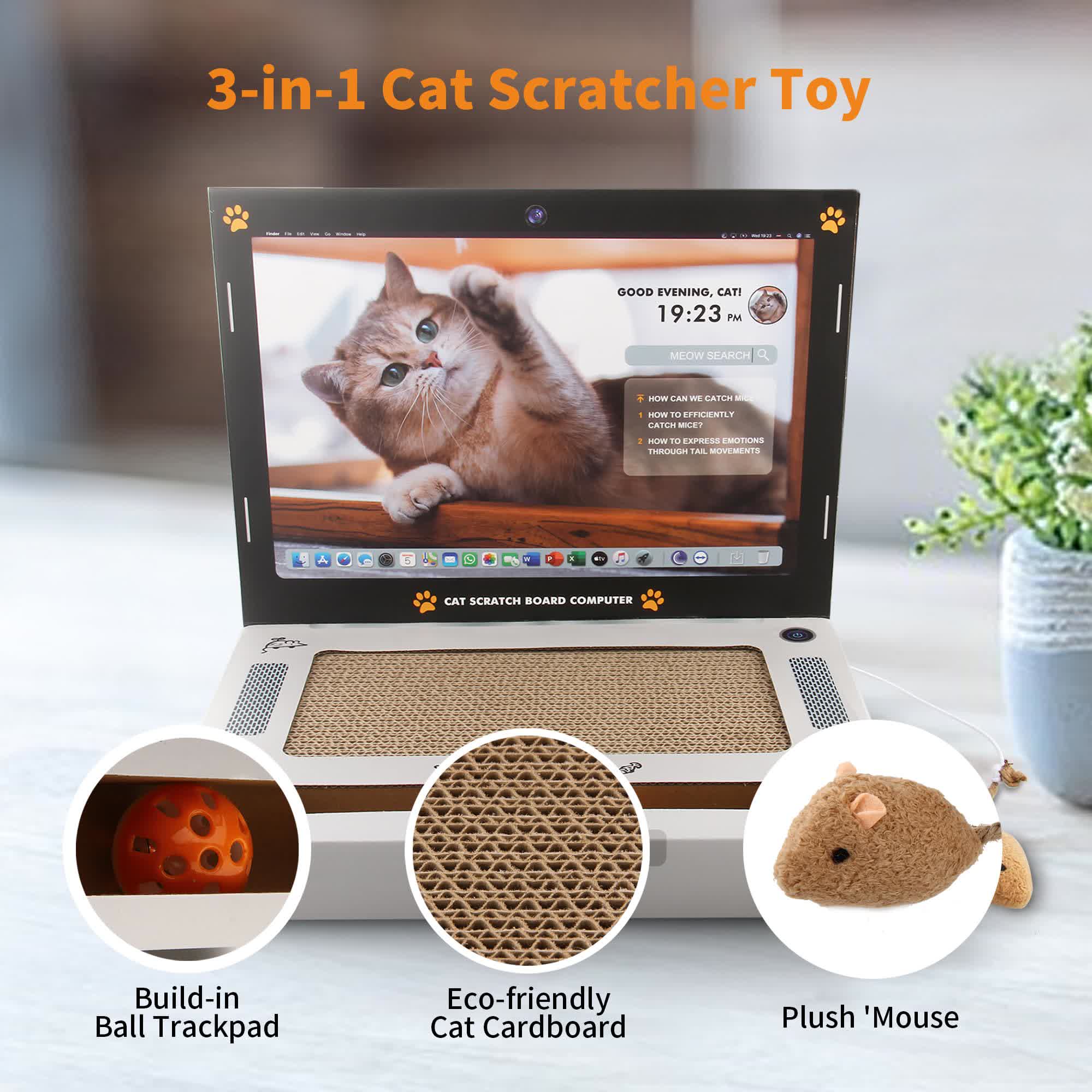 Heeipaw Foldable Cat Scratcher Toy, Premium Corrugated Cardboard Scratch Pad for Happy Indoor Cats - image 2