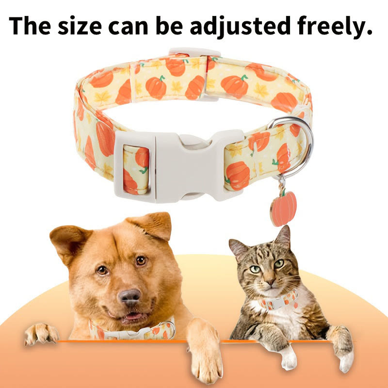 Heeipaw Stylish Dog Collar, Durable Adjustable Pet Collar for Small, Medium & Large Dogs - pumpkin - L - image 5