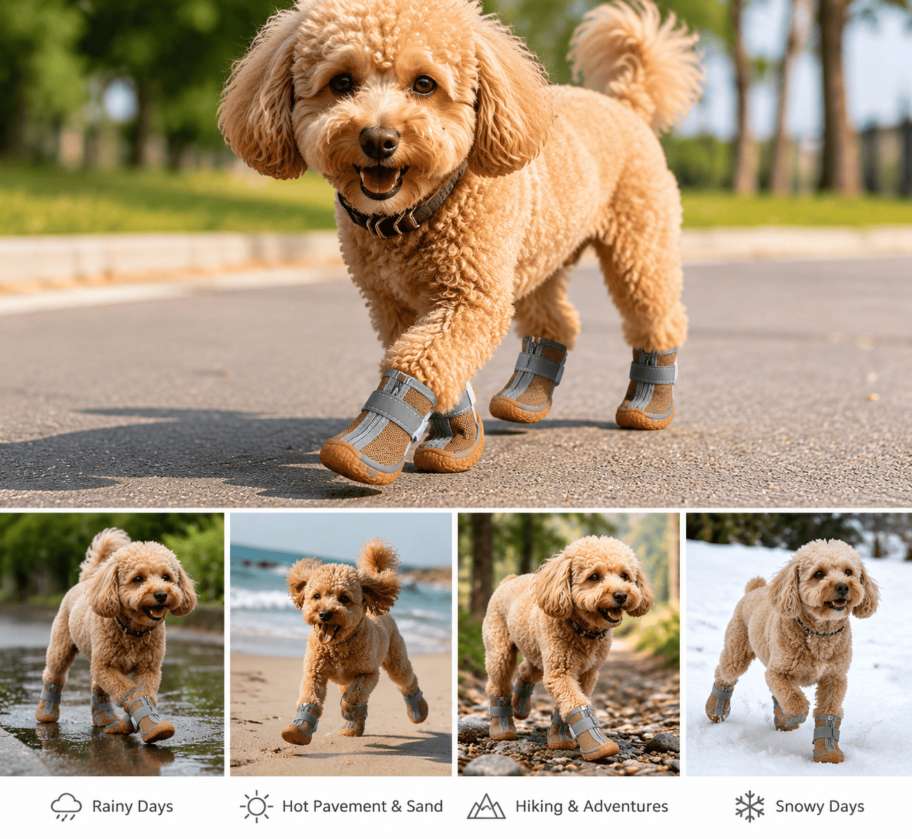 Heeipaw Waterproof Dog Shoes, Non-Slip Paw Protectors for Outdoor Walking, Durable Boots for Small Dogs & Puppies - image 7