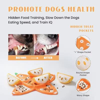 Heeipaw Squeaky Plush Dog Toys, Interactive Fruit Peel Puzzle Toy for Dogs, Soft Chew Toy for Small Medium Dogs - image 1