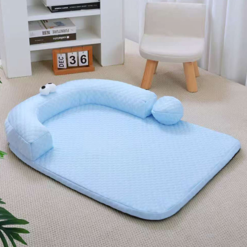 Heeipaw Summer Cooling Pet Bed, Breathable Cooling Pad for Dogs and Cats, Soft Sleeping Mat for Indoor Kennel, Crate & Home - Light Blue - XL - image 7